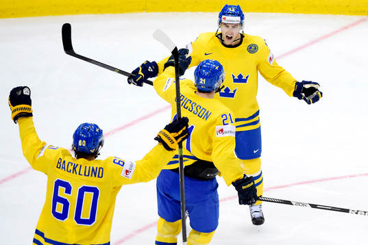 Sveriges Mikael Backlund, Jimmie Ericsson och Joakim