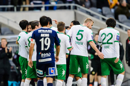 Hammarbys spelare jublar