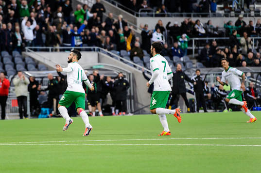Hammarbys spelare jublar