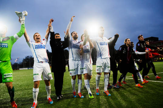 Helsingborgs spelare jublar