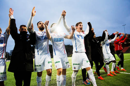 Helsingborgs spelare jublar