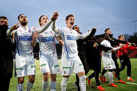 Helsingborgs spelare jublar