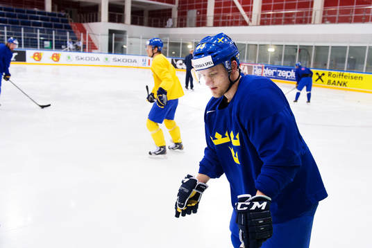 Oscar Möller på Sveriges träning