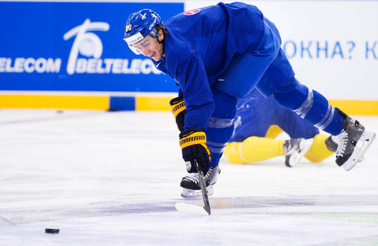 Mikael Backlund på Sveriges träning