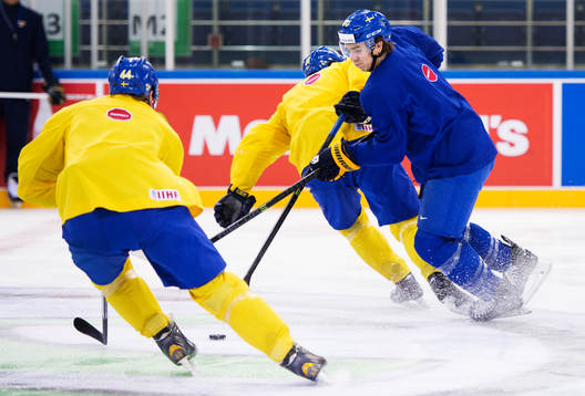 Mikael Backlund på Sveriges träning