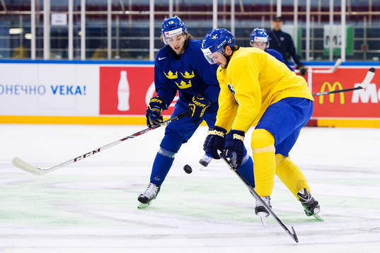 Calle Järnkrok och Tim Erixon på Sveriges träning