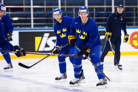 Mikael Backlund på Sveriges träning