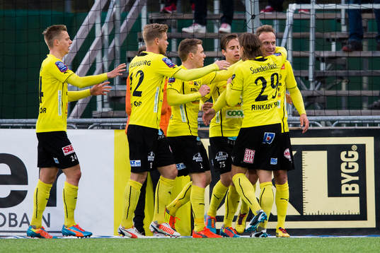 Mjällbys spelare jublar
