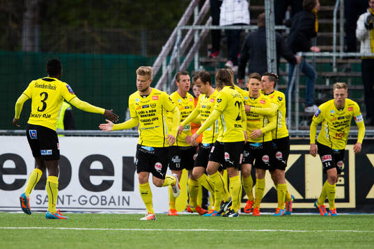 Mjällbys spelare jublar