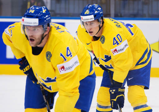 Sveriges Mattias Ekholm och Dennis Rasmussen