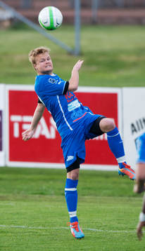 Osbys Jacob Lang i matchen i division 3 mellan IFK Osby och