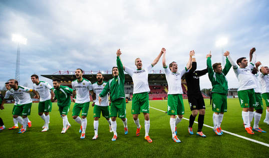 Hammarbys spelare tackar supportrarna