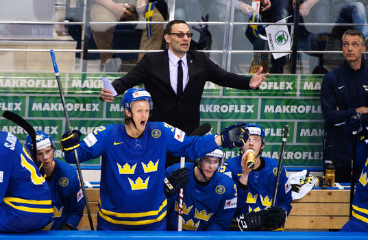 Sveriges Magnus Nygren och assisterande tränare Peter
