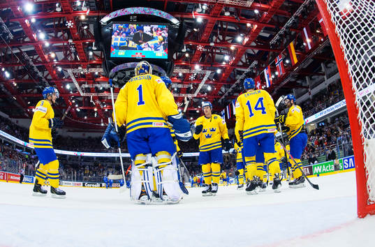 Sveriges spelare jublar