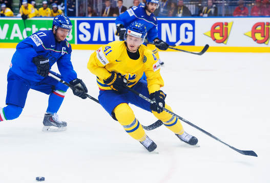 Italiens Alexander Egger och Sveriges Gustav Nyquist