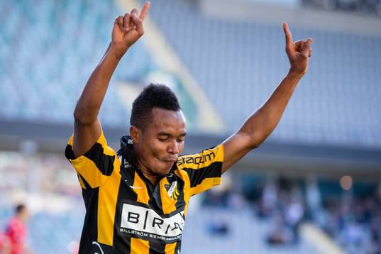 Häckens Nasiru Mohammed jublar