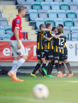 under fotbollsmatchen i Allsvenskan mellan Häcken - Kalmar