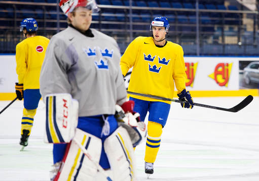 Joakim Lindström på Sveriges träning