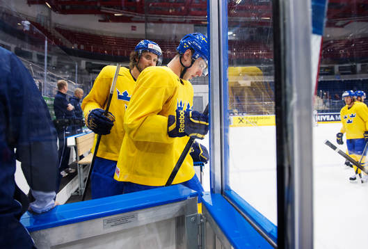 Joakim Lindström på Sveriges träning