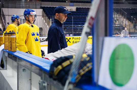 Joakim Lindström på Sveriges träning