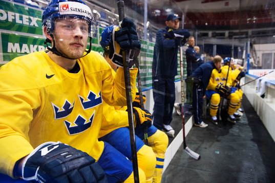 Oscar Möller på Sveriges träning