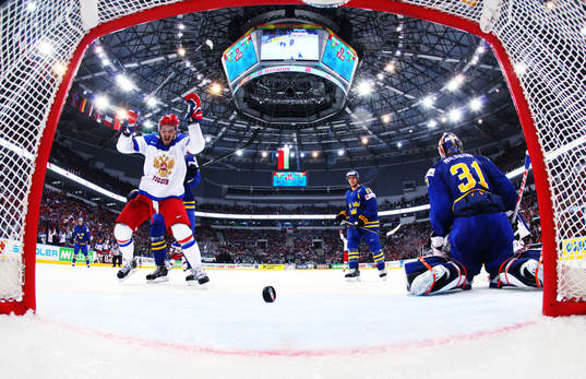 Rysslands Artyom Anisimov jublar när han se 3-1-målet