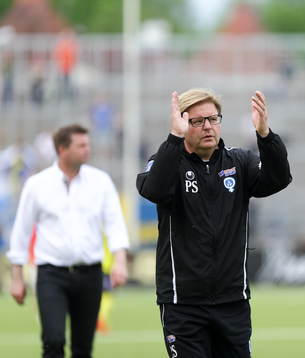 Halmstads tränare Jens Gustafsson och Åtvidabergs