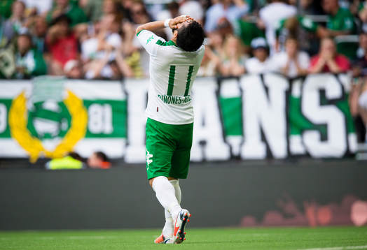 Hammarbys Pablo Piñones-Arce reagerar