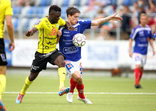 Halmstads King Osei Gyan och Åtvidabergs Victor Sköld