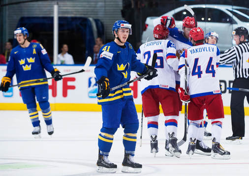 Sveriges Mikael Backlund och Gustav Nyquist deppar