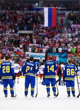 Sveriges Dick Axelsson, Jimmie Ericsson, Mattias Ekholm och