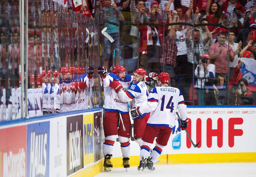 Rysslands Alexander Ovechkin, Sergei Plotnikov och