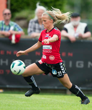 Kristianstads Amanda Persson i matchen i damallsvenskan
