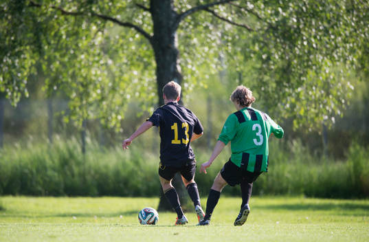 Idyllisk idrottsplats i matchen i juniorallsvenskan mellan