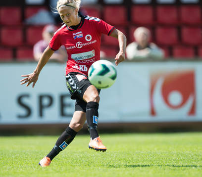 Kristianstads Therese Björck i matchen i damallsvenskan