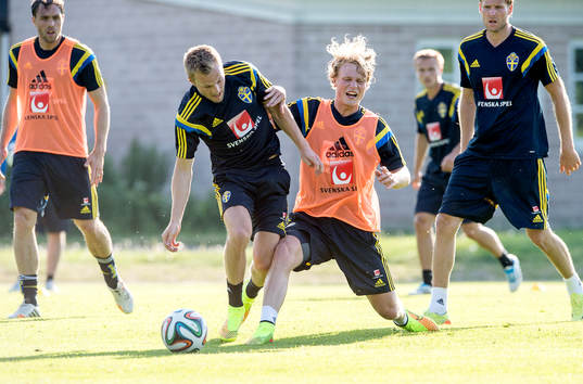 Sveriges Sebastian Larsson och Oscar Hiljemark