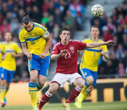 Danmarks Pierre Emile Höjbjerg och Sveriges Zlatan