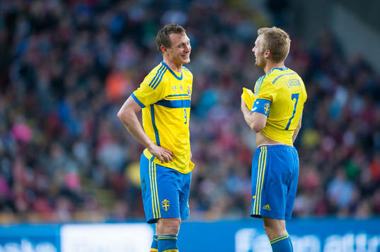 Sveriges frisparksskyttar Kim Källström och Sebastian