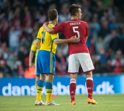 Vänskapsmatch, Tobias Hysén och Jonas Knudsen i