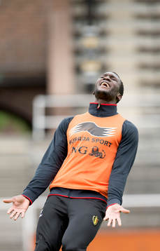 Belgiens Romelu Lukaku deppar