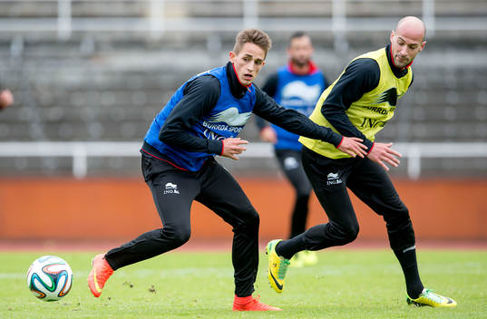Belgiens Adnan Januzaj och laurent Ciman