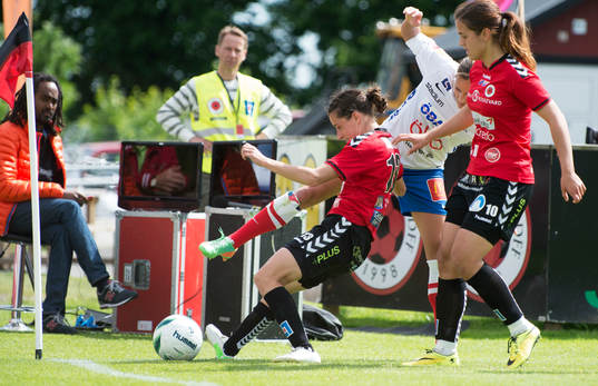 Kristianstads Johanna Rasmussen, som gjorde 1-0, med detta