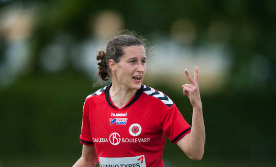 Kristianstads Johanna Rasmussen, som gjorde 1-0, i matchen