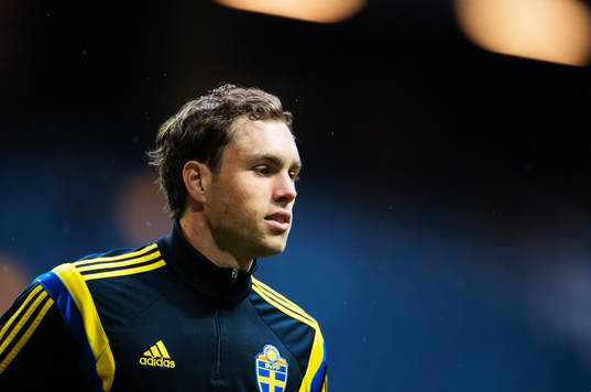 Johan Elmander på Sveriges fotbollandslags träning