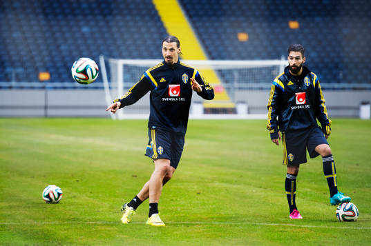 Zlatan Ibrahimovic och Jimmy Durmaz på Sveriges