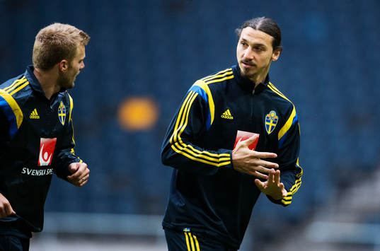 Sebastian Larsson och Zlatan Ibrahimovic på Sveriges