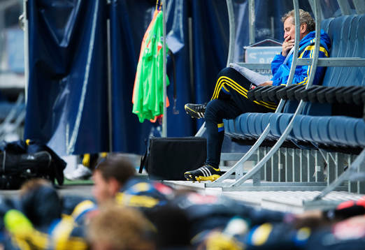 Förbundskapten Erik Hamrén på Sveriges fotbollandslags