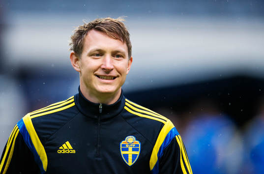 Kim Källström på Sveriges fotbollandslags träning