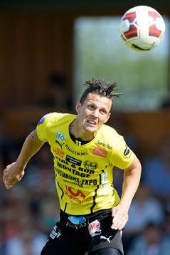 Mjällbys Kristian Haynes i matchen i allsvenskan mellan