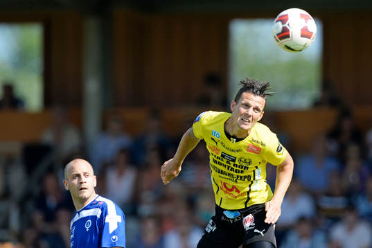 Mjällbys Kristian Haynes i matchen i allsvenskan mellan